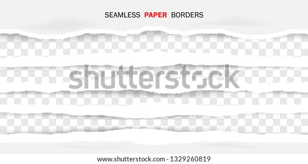 Torn paper edges, seamless horizontally.
Vector illustration.
