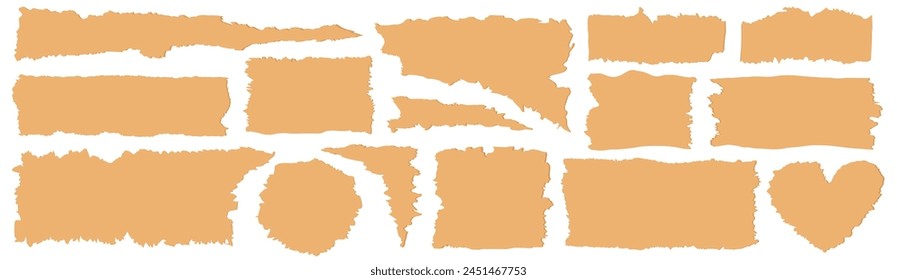 Torn paper edges set defferent shape