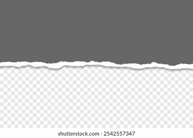 Torn Paper Edges with Shadow on Transparent Background