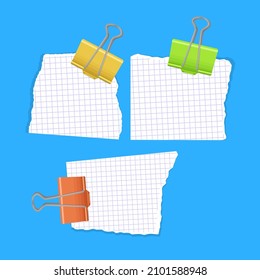 Derrame los bordes de papel con sombra. Un conjunto de papel y tiras rotas, ilustración vectorial