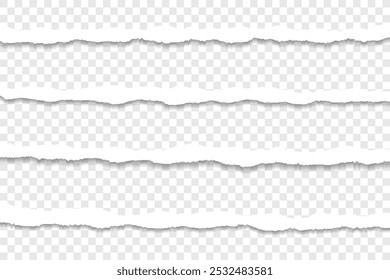 Bords De Papier Déchirés Avec Des Ombres Sur Fond Transparent