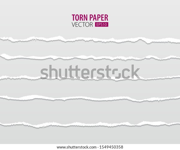 Torn paper edges. Vector\
torn paper with ripped edges on a transparent background for web\
and print