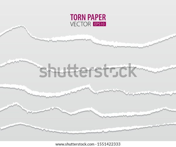 Torn paper edges. Vector\
torn paper with ripped edges on a transparent background for web\
and print