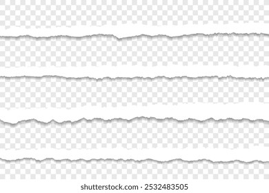 Elementos de design de plano de fundo branco de bordas de papel rasgado