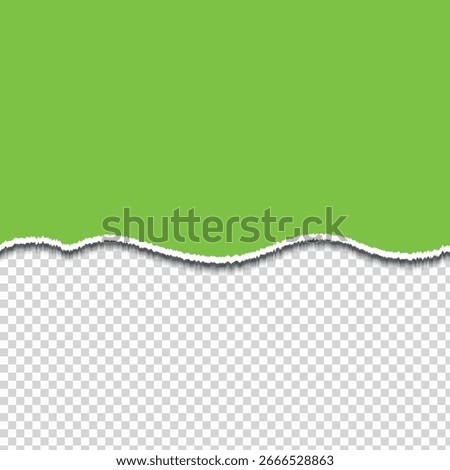 Torn Paper Effect with Green Top and Transparent Bottom design