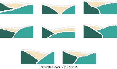 Un diseño de pie de página de papel desgarrado con bordes ásperos y un aspecto creativo y moderno.
