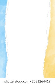 Torn paper frame, Background Material, Watercolor, Vertical