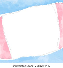 Torn paper frame, Background Material, Watercolor, Square Size