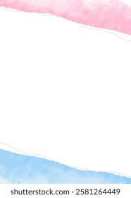 Torn paper frame, Background Material, Watercolor, Vertical