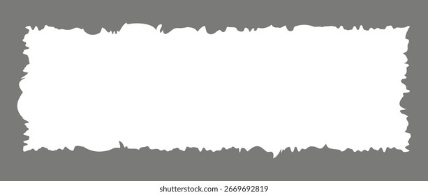 Plano de fundo da moldura de papel rasgado. Papel de parede branco folha em branco com bordas irregulares. Pacote de elementos grunge rasgado para cartaz, caixa de texto, banner. Ilutração do vetor