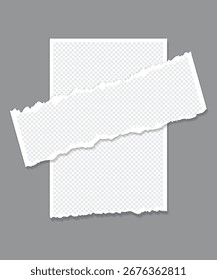 Sobreposição de moldura de papel rasgado em fundo transparente, perfeito para colagem de foto criativa, scrapbook ou design digital