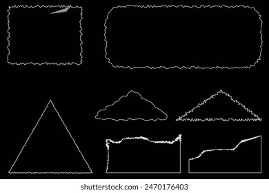 Torn paper frames with rough edges vector set.  Torn paper set Eps10.