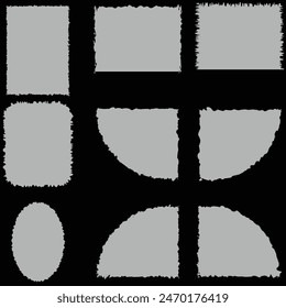 Torn paper frames with rough edges vector set.  Torn paper set Eps10.