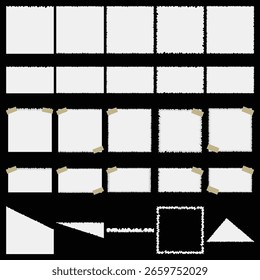 Quadros de papel rasgados com conjunto de fitas isolado