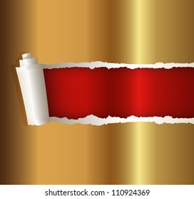 torn paper gold color, suitable for a Christmas background