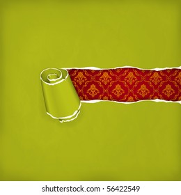 Torn paper green, eps10