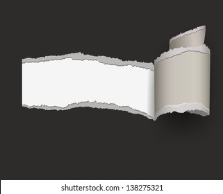 Torn paper grey black