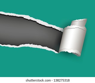 Torn paper grey green