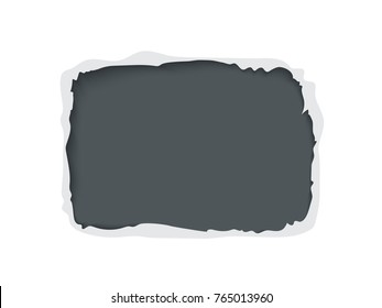 Torn paper grunge frame, vector realistic illustration. Hole in white paper