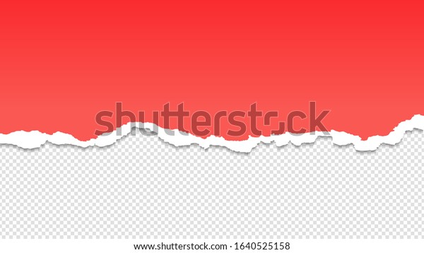 Torn paper. Half paper\
sheet vector illustration. Torn red sheet isolated on transparent\
background