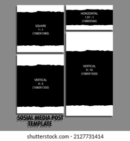 torn paper header and footer template for social media post. easy edited ripped paper isolated on background. 