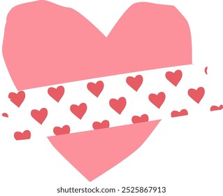 Corazón de papel rasgado con la Ilustración vectorial de la raya