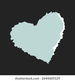 Torn paper heart. Vector isolated illustration.