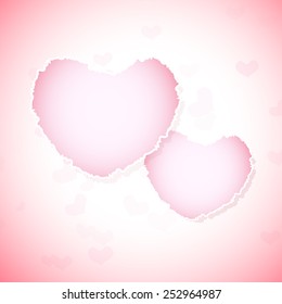 torn paper, with hearts shape and space for text, Love Concept