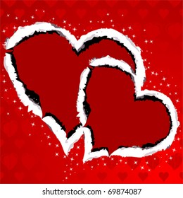 Torn paper with hole like Heart, element for design, vector illustration