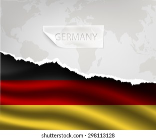 torn paper with hole and shadows GERMANY flag