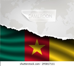 torn paper with hole and shadows SENEGAL flag