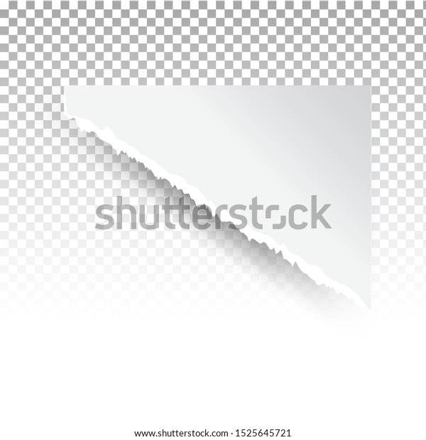 Torn paper holes. Hole in the sheet of\
paper on a transparent background for web and\
print
