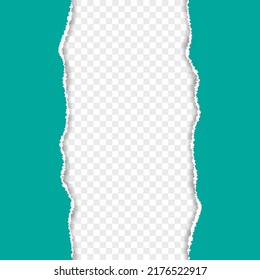 Papel desgarrado, papel desgarrado azul horizontal con sombra suave