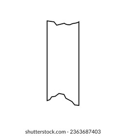 Torn paper icon vector. Torn sheet illustration sign. Piece of paper symbol or logo.