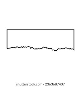 Torn paper icon vector. Torn sheet illustration sign. Piece of paper symbol or logo.