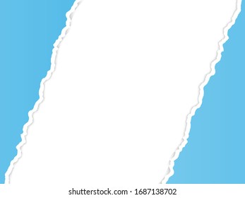 Papel desgarrado aislado sobre fondo blanco. Ilustración del vector