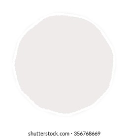 Torn paper lacerated circle banner with ripped edges and shadow, vintage style gray layered stripes template with empty space for text for writing, lettering, scrapbooking, vector illustration