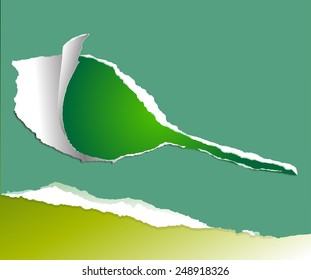 Torn paper leaf-shaped