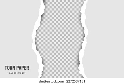 Torn paper in middle with soft shadow