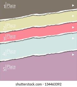 Torn paper modern design template
