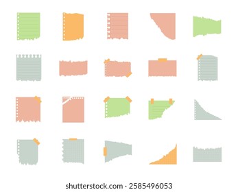 Torn Paper Note Element Set