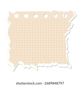 Torn paper note with perforated edge, perfect for jotting ideas, reminders, or creative projects.