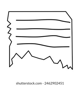 Torn paper note of vector illustration