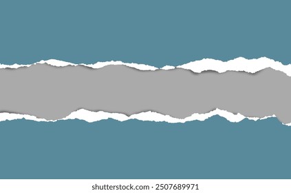Torn paper, notebook page with ripped edges, notepaper piece for scrapbooking. Vector illustration.
