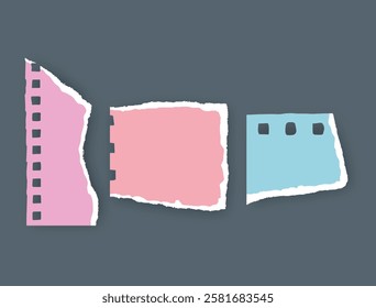 Torn paper, notebook sheets, torn page, vector illustration