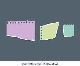 Torn paper, notebook sheets, torn page, vector illustration