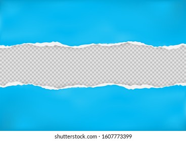 Torn paper on transparent background with space for text. Vector illustration.