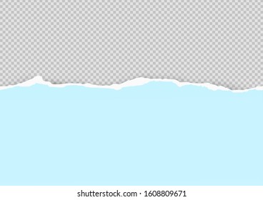 Torn paper on transparent background with space for text. Vector illustration.