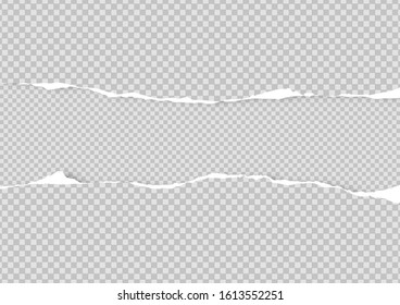 Torn paper on transparent background with space for text. Vector illustration.