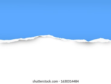 Torn paper on transparent background with space for text. Vector illustration.